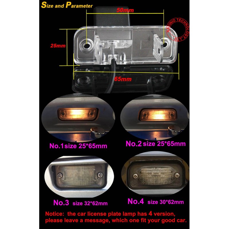 Navinio Backup Camera Waterproof Rear-View License Plate Rear Reverse Parking