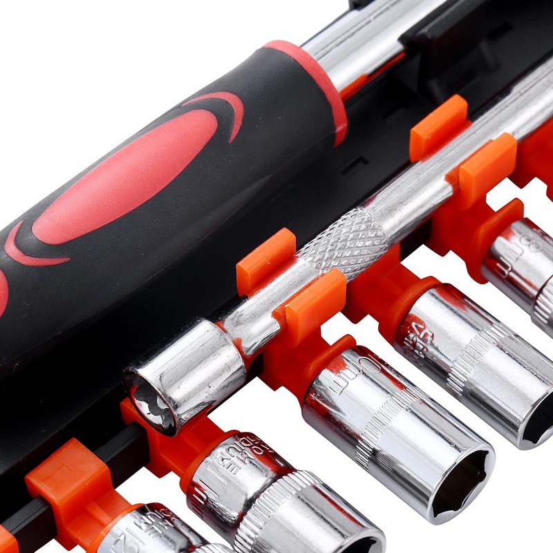 KATSU 1/4 Inch Socket Set 12Pcs, 4-13mm Metric Drive with