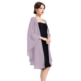 BEAUTELICATE Women's Chiffon Stole Festive Elegant Scarf Bolero Chiffon Scarf for Evening Dress Wedding Bridal Neckerchief Spring Summer, Dusty Purple