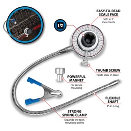 Performance Tool M210 Torque Angle Gauge w/Flexible Clip Arm