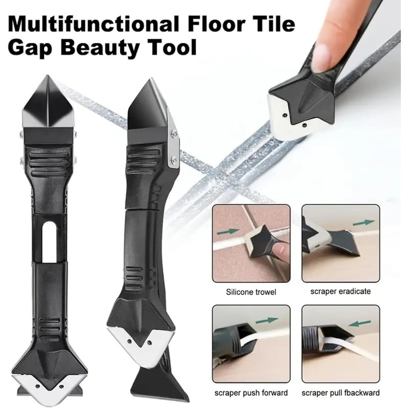 Silicone Caulking Tool Caulk Remover 3 in 1 (Stainless Steelhead),