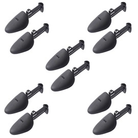 Petyoung 5 Pairs Men Shoe Tree Shoe Stretchers Shaper, Plastic Adjustable Length Shoe Shaper Support, Black