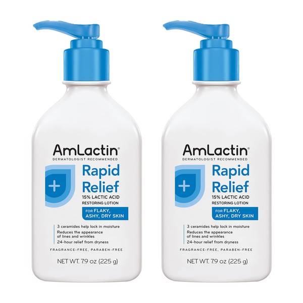 Amlactin Rapid Relief Restoring Lotion + Ceramides - 7.9 oz, Pack of 2