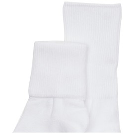 Jefferies Socks Little Girls' School Uniform Organic Cotton Seamless Turn Cuff 6 Pack, White, 8-9.5