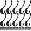 Beilala 10 Pack Double Coat Hooks for Wall Door with