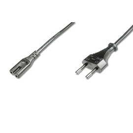 Assmann Electronic EU/C7, 1.8 m 1.8 m C7 Coupler Black Electric Cable (1.8 m, 1.8 m, Male/Female, C7 Coupler, Black)