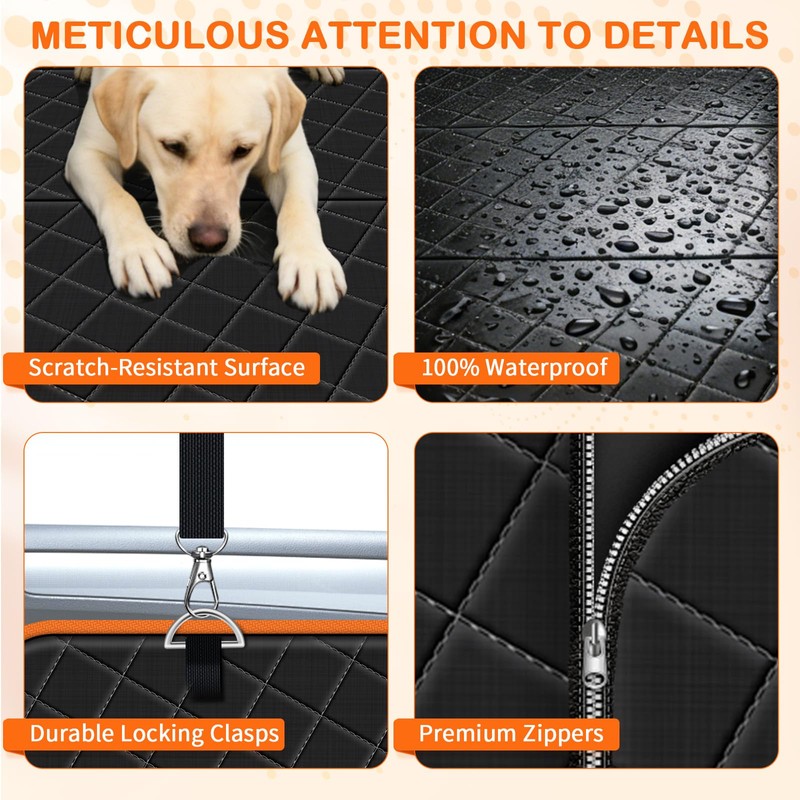 TNELTUEB Dog Car Seat Cover with Bed Mat, Back Seat