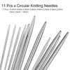 uxcell Stainless Steel Circular Knitting Needles, 11pcs 6-16mm Double Pointed