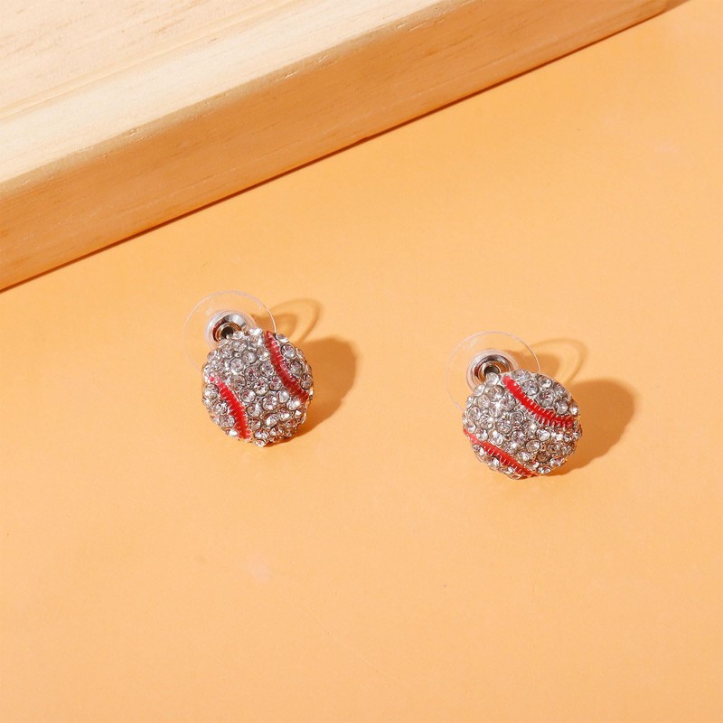 Baseball Necklace Earrings Set for Women Basketball Volleyball Football Necklace