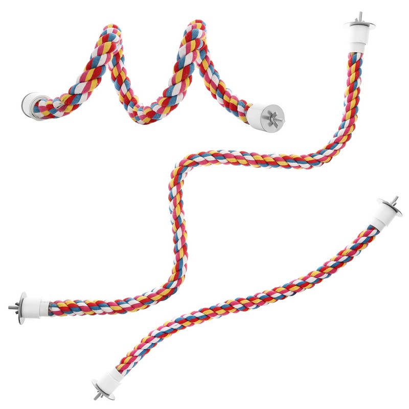 Jusney Bird Rope Perches,Parrot Toys 21 inches Rope Bungee Bird