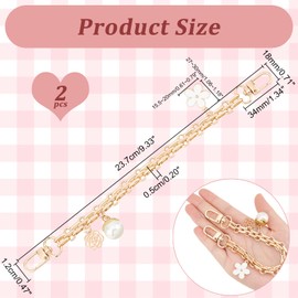 PH PandaHall Bag Chains, Set of 2, Decorative Bag, Gold, Replacement, Long Strap, DIY Accessory Parts, Shoulder Chain, Women's, Fashion, Fashionable, Wallet Chain, Gold