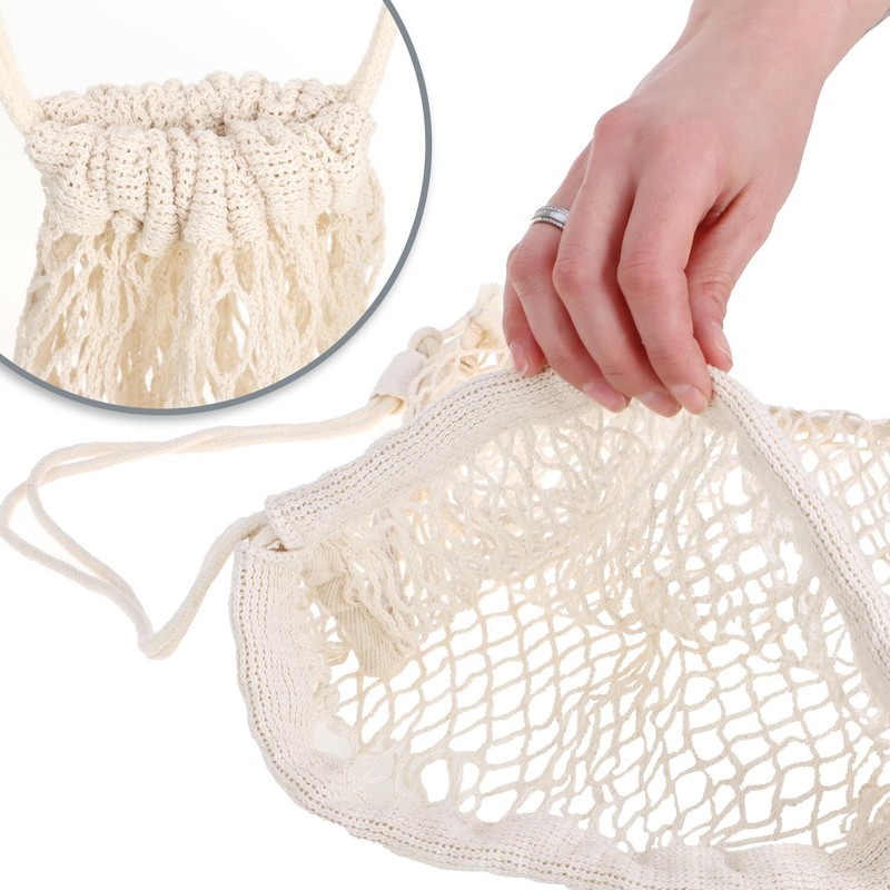 com-four® Reusable Backpack - Shopping Bag - Mesh Bag for