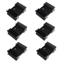 Awxlumv TO-220 Heatsink 25x34x12mm, TO220 Aluminum Heat Sink for Cooling MOSFET SCR Power Voltage Regulator ICS, 25mmx34mmx12mm, Anodized Black, 6-Pack
