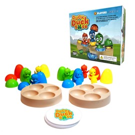 Mukikim Duck Duck Goose - Color Sorting & Shape Stacking Board Game Challenge
