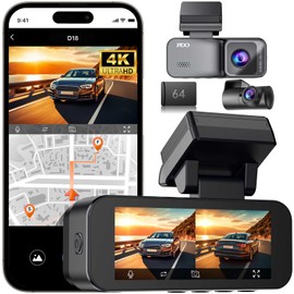 JADO Dash Camera, Front and Rear Camera, Small Dash Camera, 4K UHD, 8 Megapixels, IMX415 Sensor, Built-in GPS, Wi-Fi Compatible, WDR/HDR Correction, Super Night Vision Function, F1.5 Large Aperture