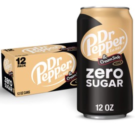 Dr Pepper DR PEPPER and Cream Soda Zero Sugar, 12 fl oz cans, 12 pack