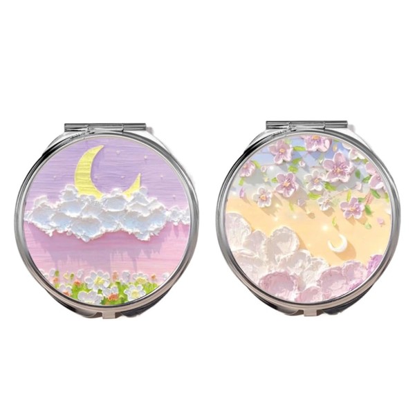 zaoalife 2Pcs Vanity Mirror Double-Sided Foldable Mirror, Handheld Compact Pocket