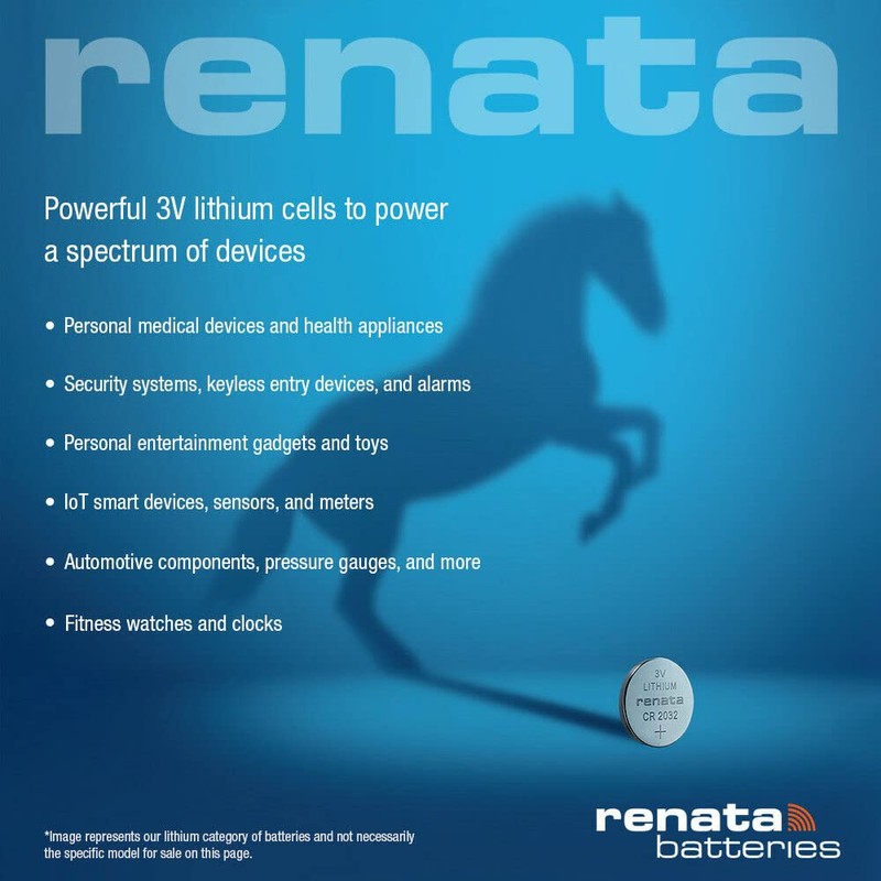 Renata CR1620 Batteries - 3V Lithium Coin Cell 1620 Battery