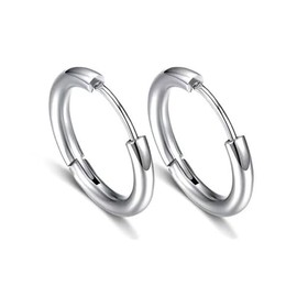 18G Ear Post G23 Titanium Hoops Earrings Implant Grade Hypollergenic Small Sleeper Huggie Cartilage Hoop for Women Men 10mm