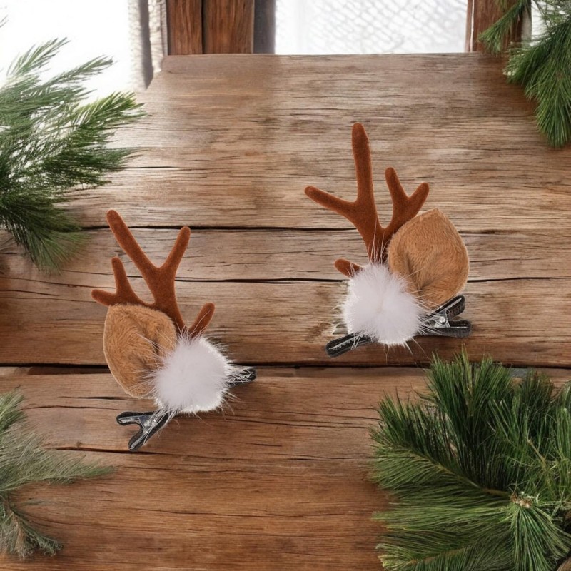 Reindeer Hair Clips - Christmas Hair Clip in Random Version
