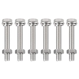 TA-VIGOR 6Pcs M10 x 70mm Hex Head Screws Bolts, Nuts, Flat & Lock Washers Kits, Fully Thread Hexagon Bolts, High Tensile Cap Screws for Metal Work, Automotive Machinery, Bike Motorcycles Repair