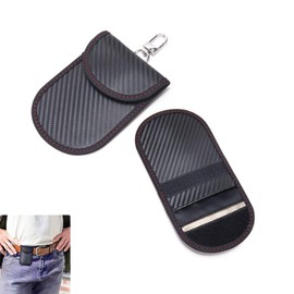 MLY 2 Pack Faraday Key Fob Cover, Faraday Key Fob Protector RFID Signal Blocking, Anti-Theft Security Key Fob Cage for Car Keys, Universal Fit Key Fob Signal Blocker Bag (3.54"x 5.51")