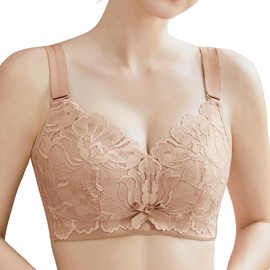 Bras for Women no Underwire Bras for Large Breasts Wireless Bras with Support and Lift Women’s minimize Bra Wirefree Full Coverage Toffee 38B 38 B
