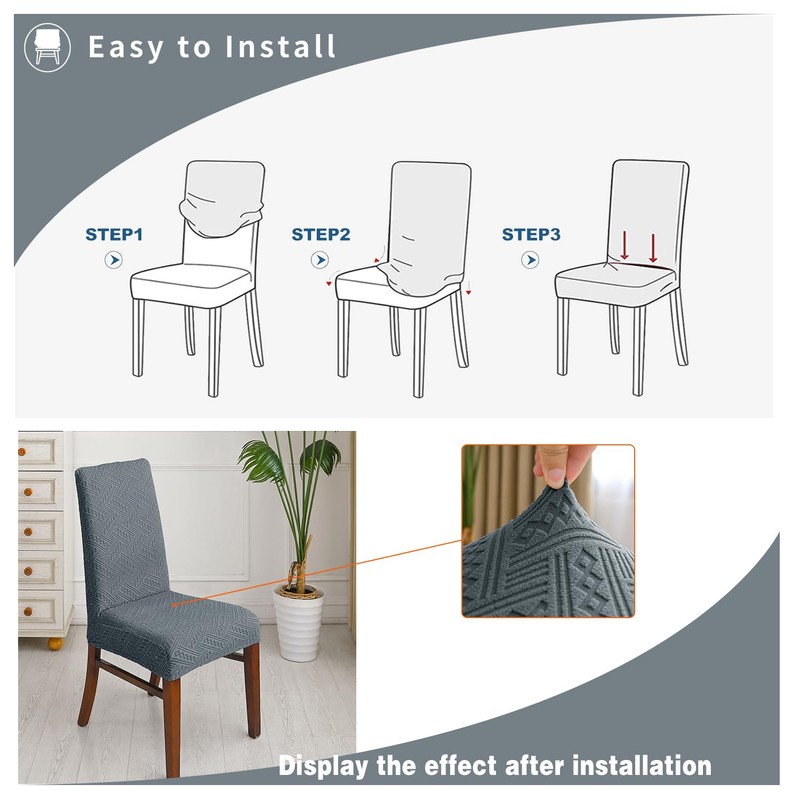 KELUINA Chair Covers, Stretch Chair Covers for Dining Room Chairs,
