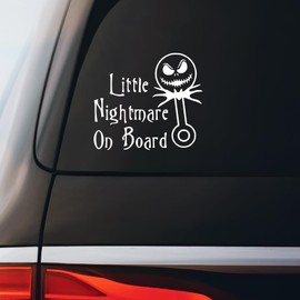 Little Nightmare On Board Christmas Decal Notebook Car Laptop 5.5"x5" (White)