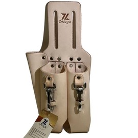Zeluga Saddle Leather 3 Pocket Linesmen and Electricians Tool Holder (Natural)