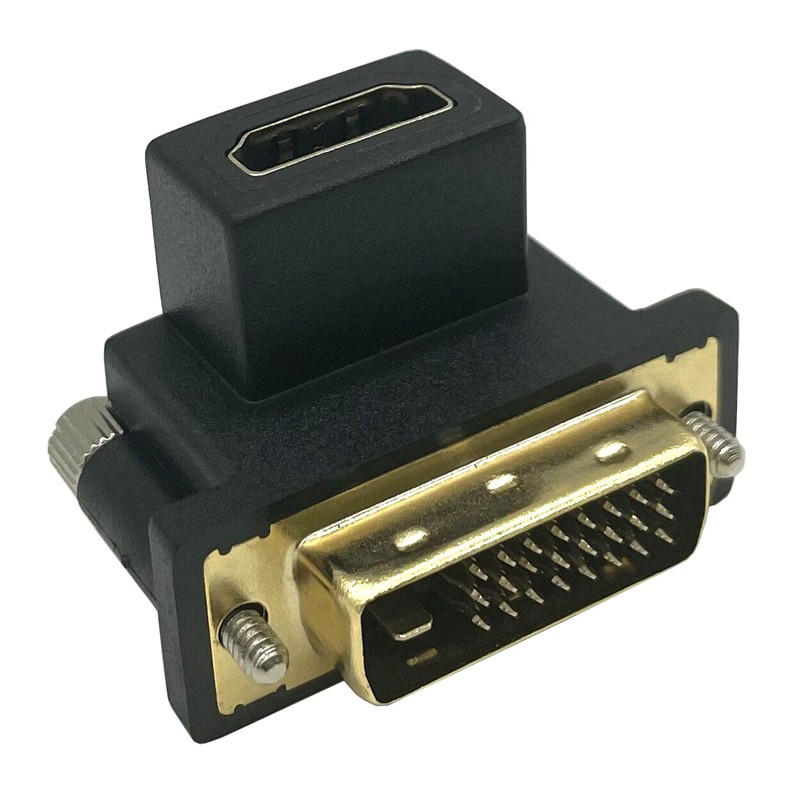 Dafensoy Up Angled 90 Degree DVI to HDMI Adapter, Gilded