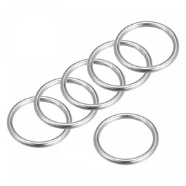 sourcing map 316 Stainless Steel Round Ring Welded O-Rings 30mm(1.18") ID 4mm Thick 6pcs