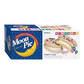 MoonPie Birthday Mini Party Pies, Vanilla Cookie, 10 Count, 10 oz, Dairy Free