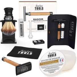 Shaving Set - Safety Razor / Safety Razor + 5 Double Blades + Shaving Brush + Shaving Soap 150 ml + Alum Stone ✮ BARBER TOOLS ✮
