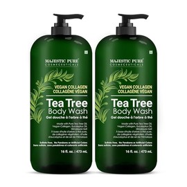 Majestic Pure Tea Tree Body Wash  Formulado para combatir la piel seca y escamosa, calma, nutre e hidrata las zonas irritadas, agrietadas, problemas  