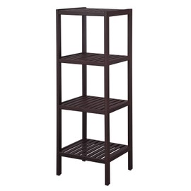 SONGMICS 100% Bamboo Bathroom Shelf Stand 4-Tier Multifunctional Storage Rack Shelving Unit 38.6 x 13 x 13 Inches Brown UBCB54C