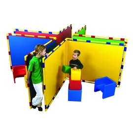 Children's Factory Big Screen Rt. Angle PlayPanel, Kids Room Divider Panel, Free-Standing Classroom Partition for Daycare/Preschool, Yellow (CF900-533Y)