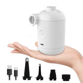 HUAJUN Electric Air Pump for Air Mattresses, 2 in 1 Inflate and Deflate Electric Pump with 4 Air Nozzles for Inflatable Mattress, Boat, Air Mattress Pool, Swimming Ring, Vacuum Bag Clothing