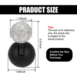 Bling Car Push Starter Button Cover, Rhinestone Auto Engine Joystick Buttons Decoration Cover, Vehicle Start Button Rocker Ball, Cute Car Interior Accessories for Cars, Computer (White)