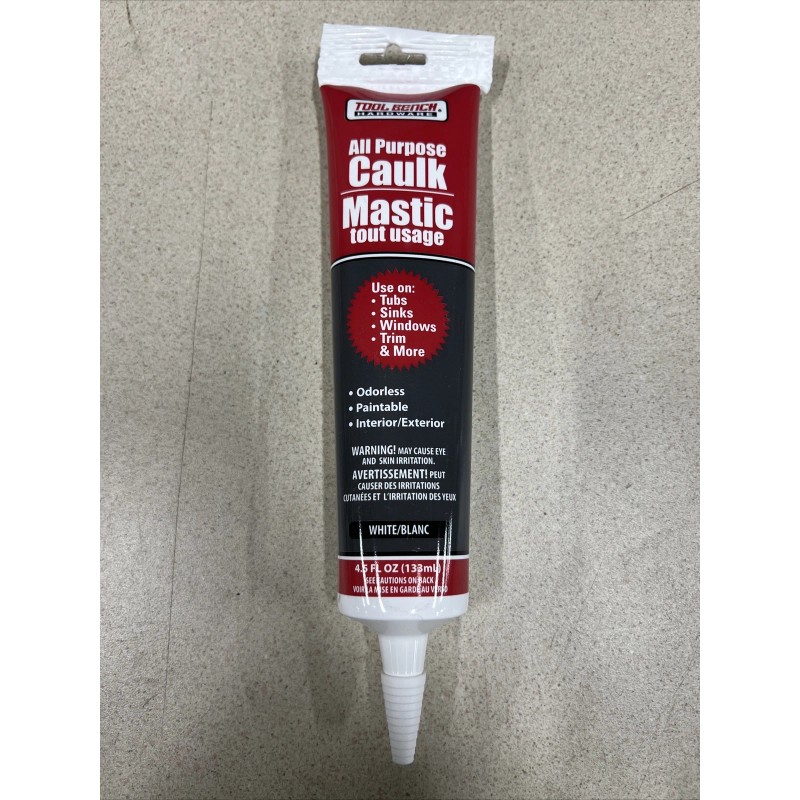 Tool Bench Hardware 4.5oz All Purpose Caulk Mastic Silicone Sealant