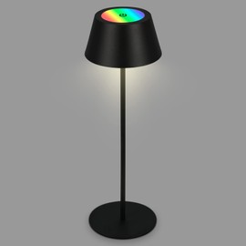 BRILONER LED Table Lamp Wireless, RGB Bedside Lamp Touch, Desk Lamp, Reading Lamp, Table Lamp Outdoor & Indoor, USB-C, Camping Lamp, Warm White Light and Colourful Light, Black
