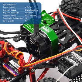 GOUPRC 2204 2400KV Brushless Outrunner Motor with Transmission & 30A Brushless Mini Esc for SCX24 Remote Control Crawler Axial 1/24 Black Green