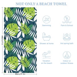Breawqc Microfiber Beach Towel Quick Dry Absorbent Thin Compact Towels for Swimming Pool Lightweight Beach Towel Beach Gifts (4)