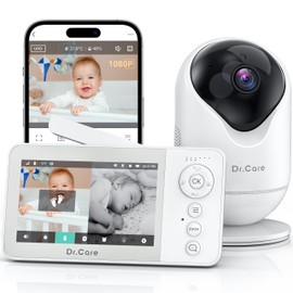 Dr.Care VistaView Lite RB Smart WiFi Baby Monitor - 4” 720P Split Screen & 1080P Camera App Control, Motion Alerts, 2500mAh Removable Battery, HD Night Vision, 2-Way Talk, Multi-User, Triple Security