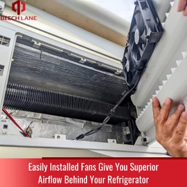 Beech Lane 12V RV Fridge Ventilation Cooling Fan 5.5" (140mm), Custom Mounts For American RV Side Vents, Adjustable Temperature Settings, High-Tech Remote With Manual/Auto Modes, Waterproof