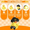 Funny Mini Rubber Ducks with Fleece Flat Cap, Gold Necklace,