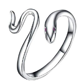 YISHUI HP0276 Red Eyes White Snake Ring, Feng Shui Goods, Ring, 925 Silver, Snake Ring, Women's, Couple Ring, Snakes, One Size Fits Most, Good Luck