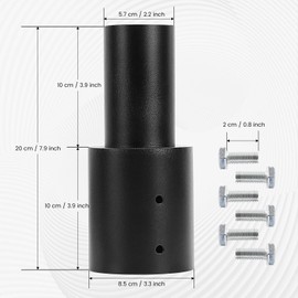Heavy-Duty 3 Inch Round Pole Slip Fitter Adapter – Universal Metal Mounting Bracket for LED Parking Lot Lights, Shoebox Lighting, Street Lights – Weather-Resistant Black Outdoor Design