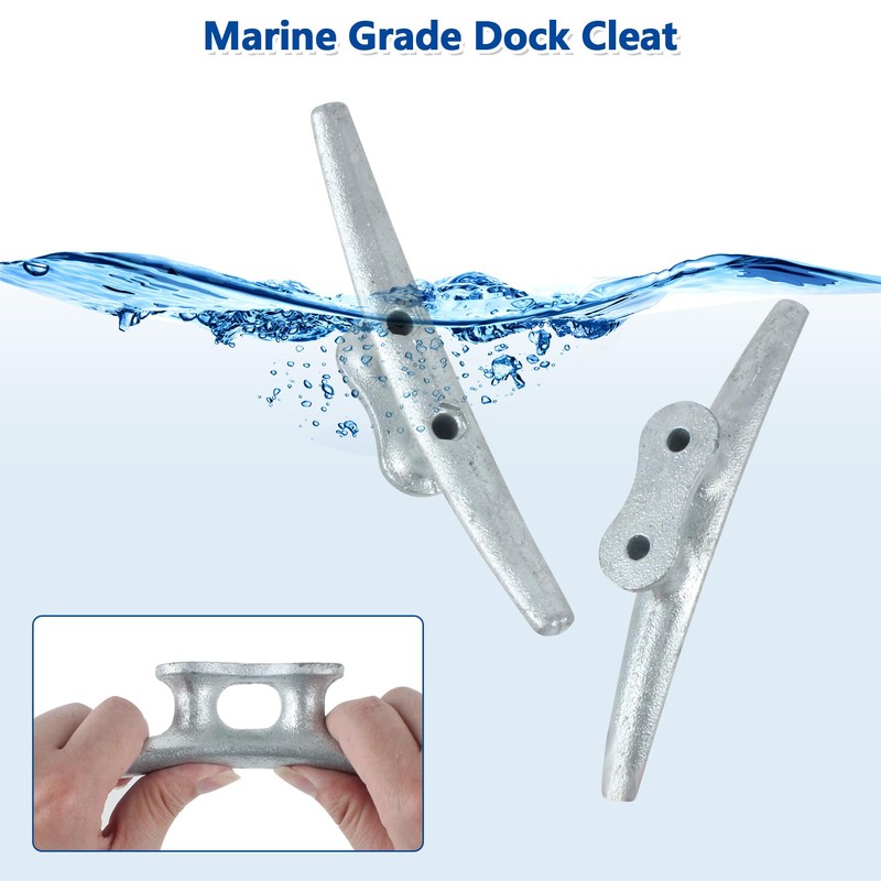 Dock Cleats 10 Inch 2 Pack, Hot Dipped Galvanized Cast