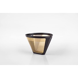 seleXions Coffee Gold with Titanium Non-Stick Hard Layer 6-12 cups and Cup/Size 1x4 Coffee Filter with Fill Level Indicator
